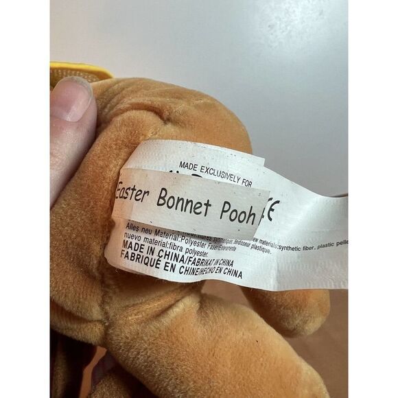Disney Store Winnie the Pooh Easter Bonnet Bean Bag Plush - Picture 6 of 9